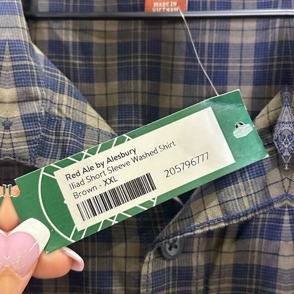 Red Ale Alesbury Mens Plaid Button‎ Up Shirt XXL Casual Outdoor Grunge - Picture 4 of 9